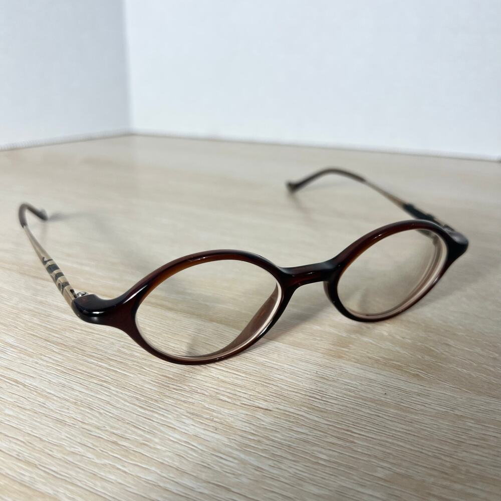 Kata Oval Eyeglasses Brown Gold Frames Only 48-18-135